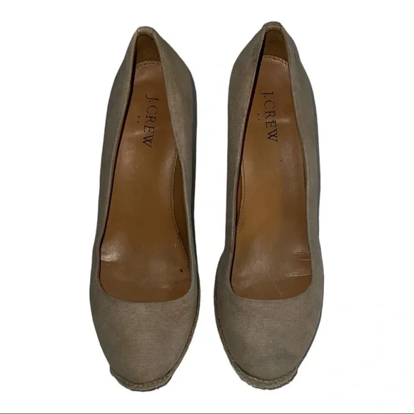 J Crew Beige Espadrille Wedges - Picture 3 of 16